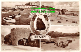 R347833 Good Luck From Tenby. The Harbour. Goscar Rock. North Sands. RP. Multi V - World