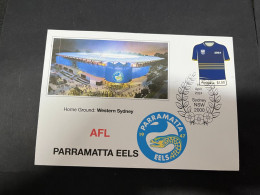 14-5-2024 (5 Z 7) Australia Cover - AFL Parramatta EELS  (with Jersey Stamp $ 1.50) - Briefmarkenausstellungen