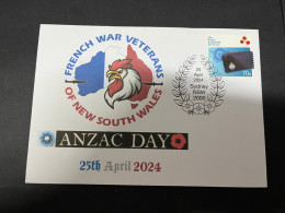 14-5-2024 (5 Z 7) Australia Cover - French War Veteran Of New South Wales (25th April 20224) ANZAC Day - Militaria