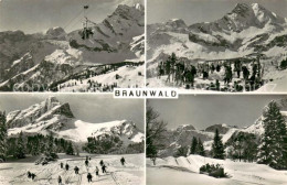 13718587 Braunwald GL Sessellift Panorama Skipiste Braunwald GL - Autres & Non Classés