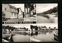 AK Kamminke /Kr. Wolgast, Gaststätte Haffblick, Fischerhafen  - Wolgast