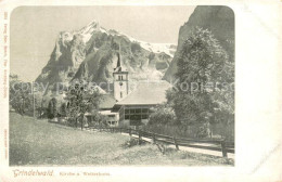 13717917 Grindelwald Kirche Und Wetterhorn Berner Alpen Grindelwald - Otros & Sin Clasificación