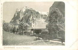 13717917 Grindelwald Kirche Und Wetterhorn Berner Alpen Grindelwald - Other & Unclassified