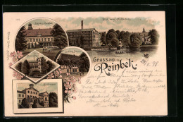 Lithographie Reinbek, Hotel Nancythal, Landhaus Scherer, Sophienbad  - Reinbek