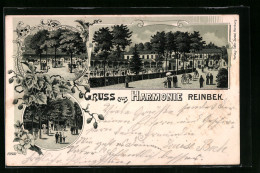 Lithographie Reinbek, Gasthaus Harmonie Mit Garten  - Reinbek