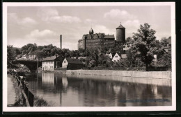 Fotografie Brück & Sohn Meissen, Ansicht Zschopau I. Sa., Flusspartie Mit Blick Zum Schloss Wildeck  - Lugares