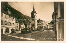 13715869 Altdorf UR Dorfplatz Mit Tell Denkmal Altdorf UR - Sonstige & Ohne Zuordnung