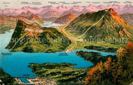 13715829 Buergenstock Vierwaldstaettersee Panoramakarte Buergenstock - Altri & Non Classificati