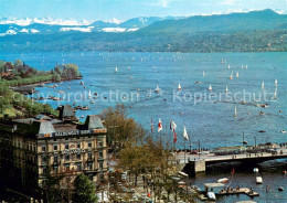 13714807 Zuerich ZH Am Quai Quaibruecke Zuerichsee Albiskette Urner Alpen Zueric - Sonstige & Ohne Zuordnung