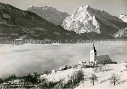 13712467 Amden SG Panorama Kirche Nebelmeer Glaernisch Und Rautistock Amden SG - Sonstige & Ohne Zuordnung