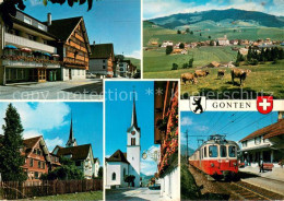 13710189 Gonten IR Ortsansichten Kirche Bahnhof Eisenbahn Landschaftspanorama  - Sonstige & Ohne Zuordnung