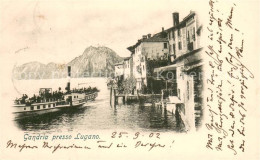13709899 Gandria Lago Di Lugano Passagierdampfer Haeuserpartie Am Luganersee Gan - Autres & Non Classés