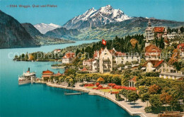 13707049 Weggis Vierwaldstaettersee Panorama Quai Blick Zum Pilatus Weggis Vierw - Andere & Zonder Classificatie