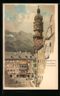 Lithographie Innsbruck, Stadtturm Und Gasthaus Goldenes Dachl  - Andere & Zonder Classificatie