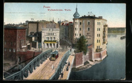 AK Posen, Wallischeibrücke Mit Strassenbahn  - Tranvía