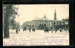 AK Wiesbaden, Wilhelmstrasse Mit Strassenbahn  - Tramways