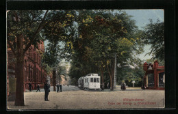 AK Wilhelmshaven, Königstrasse Und Gökerstrasse Mit Strassenbahn  - Tranvía