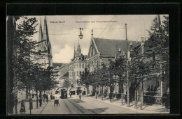 AK Düsseldorf, Marienkirche Und Strassenbahn  - Tranvía