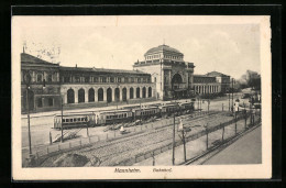 AK Mannheim, Strassenbahn Vor Dem Bahnhof  - Tramways