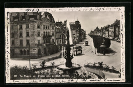 AK La Chaux De Fond, Rue Leopold Robert, Strassenbahn  - Tranvía