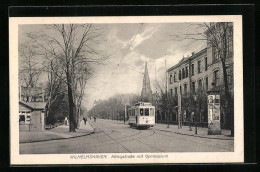 AK Wilhelmshaven, Königstrasse Mit Gymnasium Und Strassenbahn  - Tram