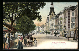 AK Schaffhausen, Bahnhofstrasse Mit Postamt Und Strassenbahn  - Andere & Zonder Classificatie