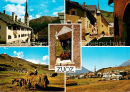 13636437 Zuoz GR Ortsmotive Kirche Gasse Fenster Landwirtschaft Heuernte Zuoz GR - Other & Unclassified