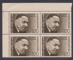 Inde India 1969 MNH Dr. Martin Luther King, American Christian Priest, Black Rights Activist, Civil Rights Leader, Block - Neufs