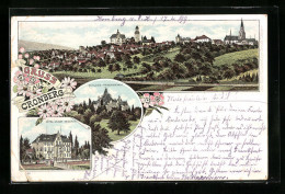 Lithographie Cronberg, Schloss-Friedrichshof Und Hotel Kaiser Friedrich  - Sonstige & Ohne Zuordnung