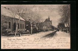 AK Nauen, Chaussée Strasse Im Winter  - Nauen