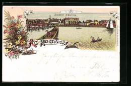 Lithographie Alt-Heikendorf, Blick Nach Dem Strandhotel H. Hartwig, Seesteg  - Sonstige & Ohne Zuordnung