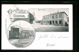 AK Uetersen, Meyer`s Gasthof, Bahnhof  - Uetersen