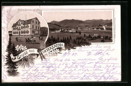 Lithographie Hinterzarten, Hotel & Pension Zum Adler, Ortspartie  - Hinterzarten