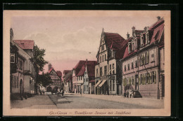 AK Gr.-Gerau, Frankfurter Strasse Mit Stadthaus Und Geschäften  - Autres & Non Classés