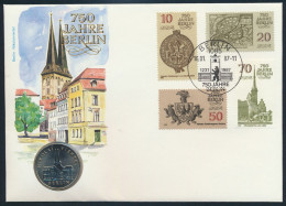 DDR Numisbrief 750 Jahre Berlin Nikolaiviertel Mit 5 M Münze 1987 - Briefe U. Dokumente