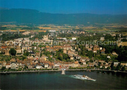 13602249 Nyon VD Les Quais La Ville Et Le Jura Vue Aérienne Nyon VD - Autres & Non Classés