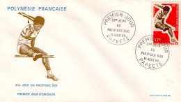 POLYNESIE FDC 1966 COURSE DE HAIES - Atletiek