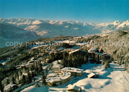 13592319 Montana Crans Vue Aeriénne Du Plateau Alpes En Hiver Montana Crans - Autres & Non Classés