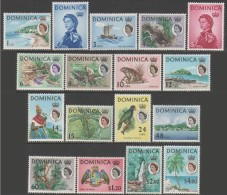 Dominica 1963 MiNr. 160 - 176 Birds Imperial Amazon, Giant Ditch Frog, Kapok Tree, SHIPS 17v  MNH**  50,00 € - Dominique (...-1978)