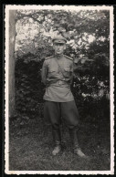 Fotografie Russischer Soldat In Uniform Mit Schulterstück & Schirmmütze  - War, Military