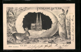 AK Wien, Fröhliche Ostern, Votivkirche In Eierschale  - Other & Unclassified