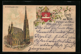 Lithographie Wien, St. Stefanskirche, Wappen  - Andere & Zonder Classificatie
