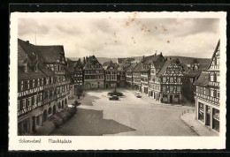 AK Schorndorf, Marktplatz Mit Brunnen Aus Der Vogelschau  - Schorndorf