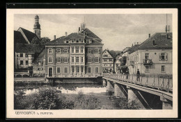 AK Gernsbach /Murgtal, Ortspartie Mit Brücke Und Rheinischer Creditbank  - Gernsbach