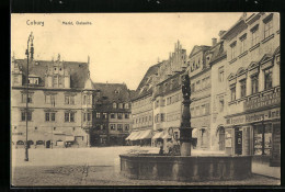 AK Coburg, Markt, Ostseite Mit Brunnen  - Coburg