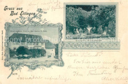 13558837 Ettingen BL Gasthof Zum Stab Gartenpartie Mit Springbrunnen Ettingen BL - Sonstige & Ohne Zuordnung