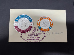 14-5-2024 (5 Z 9) Kindom Of Tonga (1967) FDC With 2 Round Shape "unusual Stamp" - Tonga (1970-...)