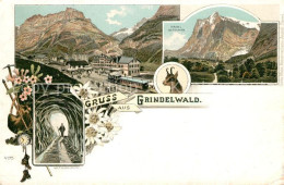 13558659 Grindelwald Bahnhof Kirche Wetterhorn Gletscher Grotte Grindelwald - Andere & Zonder Classificatie