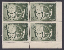 Inde India 1968 MNH International Year For Human Rights, Block - Unused Stamps