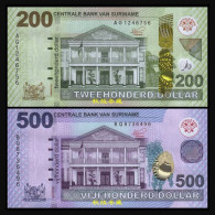 Suriname 200 And 500 Dollars 2024, Hybrid, UNC - Surinam